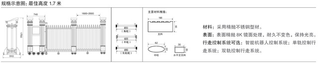 不锈钢电动伸缩门王者四号