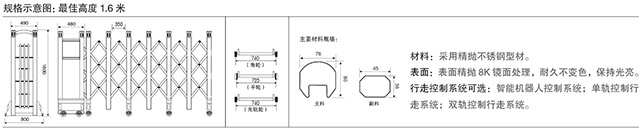不锈钢伸缩门王者八号